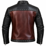 Men's Gothic Studded Leather Jacket - Image 3
